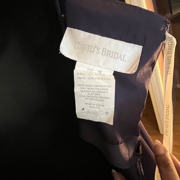 Davids Bridal whimsigoth fairy prom Elegant eggplant purple wedding Dress Sz 18 - Picture 7 of 14